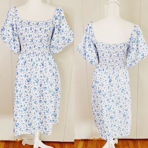 Puff Sleeve Smocked Dress